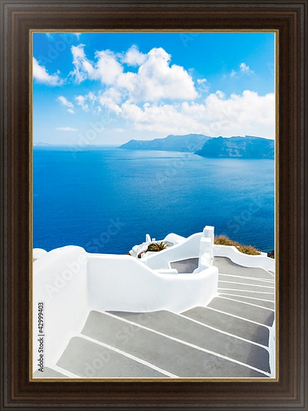 Постер Греция, Санторини 3 с типом исполнения На холсте в раме в багетной раме 1.023.151