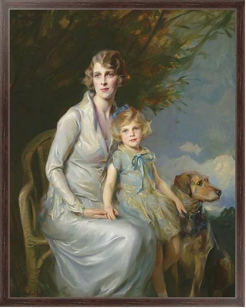Постер Портрет дамы с ребенком с типом исполнения На холсте в раме в багетной раме 221-02