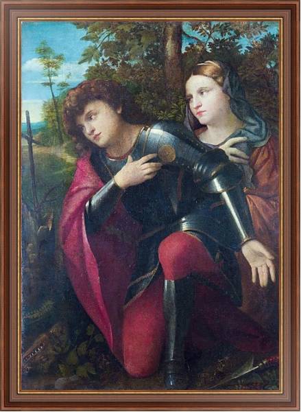 Постер Святой Георгий и Святой в обличии женщины с типом исполнения На холсте в раме в багетной раме 35-M719P-83