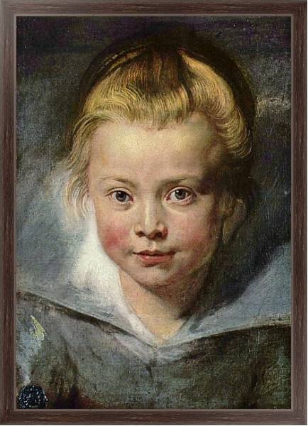 Постер Детская головка (Портрет Клары Серены Рубенс) с типом исполнения На холсте в раме в багетной раме 221-02