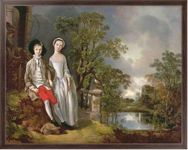 Постер Portrait of Heneage Lloyd and his Sister, Lucy, c.1750 с типом исполнения На холсте в раме в багетной раме 221-02