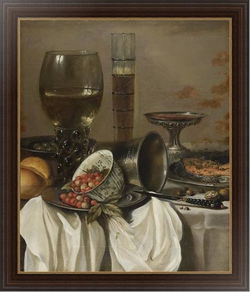 Постер Натюрморт с посудой для питья с типом исполнения На холсте в раме в багетной раме 1.023.151