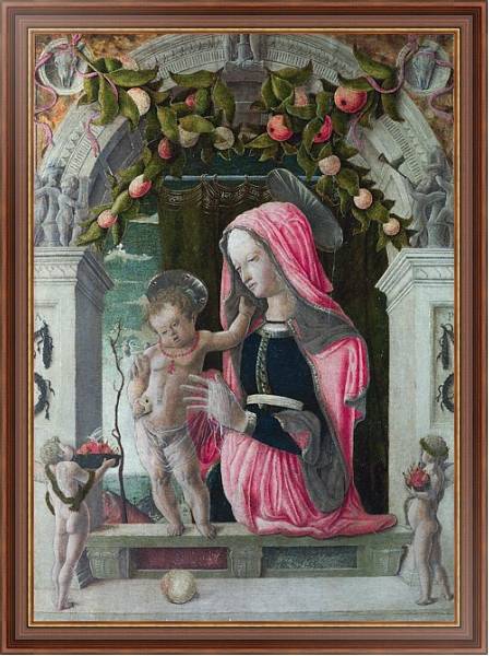 Постер Дева Мария с младенцем 7 с типом исполнения На холсте в раме в багетной раме 35-M719P-83