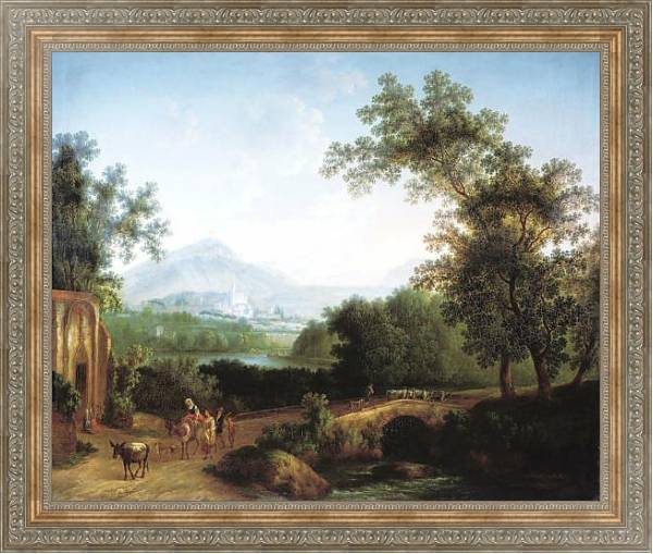 Постер Итальянский пейзаж. 1806 с типом исполнения На холсте в раме в багетной раме 484.M48.310