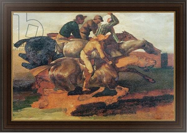 Постер Four Jockeys Galloping с типом исполнения На холсте в раме в багетной раме 1.023.151