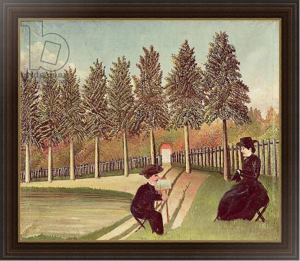 Постер The Artist Painting his Wife, 1900-05 с типом исполнения На холсте в раме в багетной раме 1.023.151