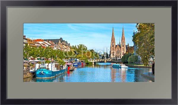Постер Франция, Страсбург. Вид на реку с типом исполнения Под стеклом в багетной раме 221-01