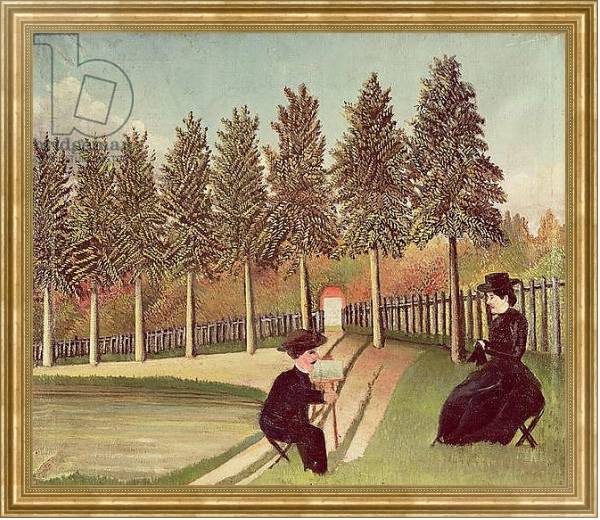 Постер The Artist Painting his Wife, 1900-05 с типом исполнения На холсте в раме в багетной раме NA033.1.051