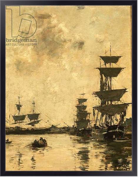Постер Deauville: Schooners at Anchor, 1887 с типом исполнения На холсте в раме в багетной раме 221-01