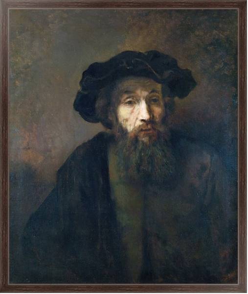 Постер Бородатый мужчина в шляпе с типом исполнения На холсте в раме в багетной раме 221-02