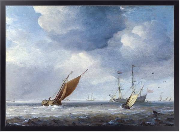 Постер Малые голландские корабли в бриз с типом исполнения На холсте в раме в багетной раме 221-01