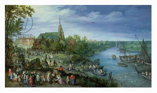 Постер The Annual Parish Fair in Schelle, 1614 с типом исполнения На холсте в раме в багетной раме 221-03
