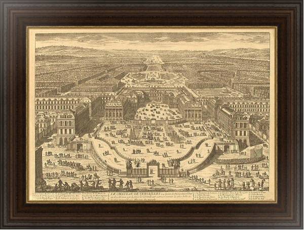 Постер Панорама дворцов и парков Версаля с типом исполнения На холсте в раме в багетной раме 1.023.151