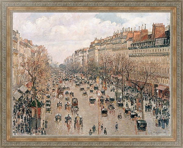 Постер Бульвар Монмартр в Париже с типом исполнения На холсте в раме в багетной раме 484.M48.310