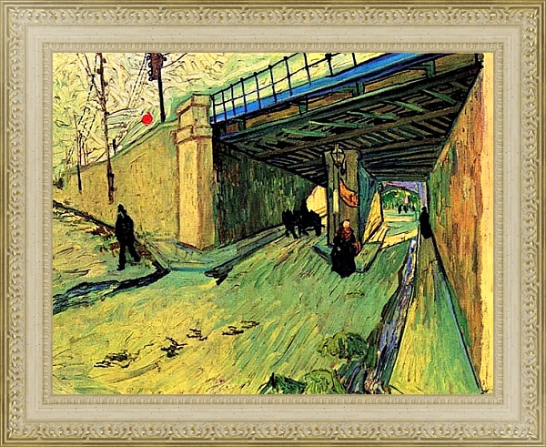 Постер Железнодорожный мост на Авеню Монмажор в Арле с типом исполнения На холсте в раме в багетной раме 484.M48.725
