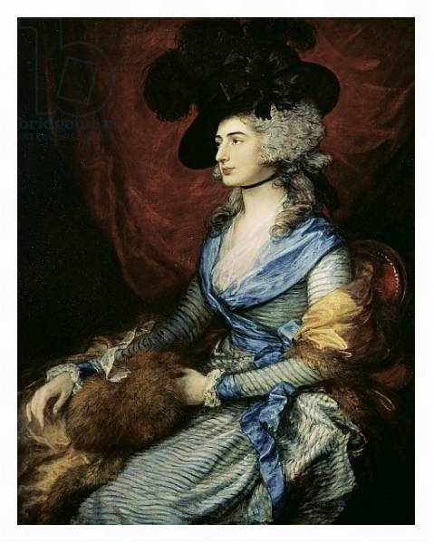 Постер Mrs Sarah Siddons, the actress, 1785 с типом исполнения На холсте в раме в багетной раме 221-03
