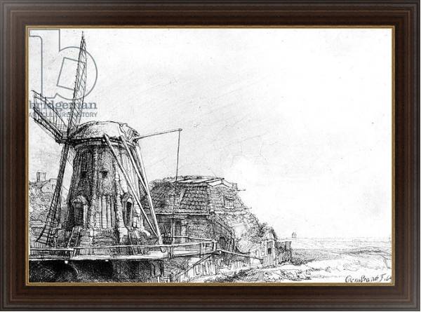 Постер The Windmill, 1641 с типом исполнения На холсте в раме в багетной раме 1.023.151