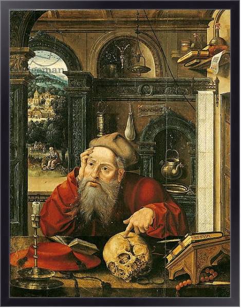Постер St. Jerome in his Study с типом исполнения На холсте в раме в багетной раме 221-01