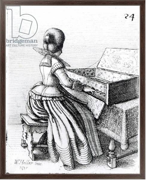 Постер Woman Playing at a Keyboard, 1635 с типом исполнения На холсте в раме в багетной раме 221-02