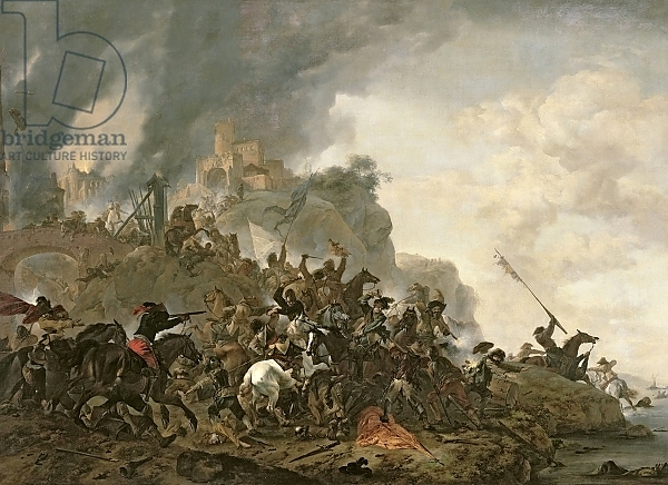 Постер Cavalry Making a Sortie from a Fort on a Hill, 1646 с типом исполнения На холсте без рамы