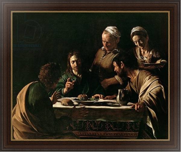 Постер Supper at Emmaus, 1606 с типом исполнения На холсте в раме в багетной раме 1.023.151