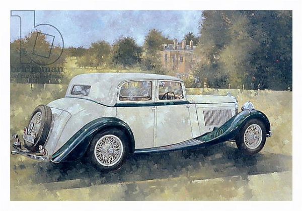 Постер The Green and White Bentley at Althorp с типом исполнения На холсте в раме в багетной раме 221-03