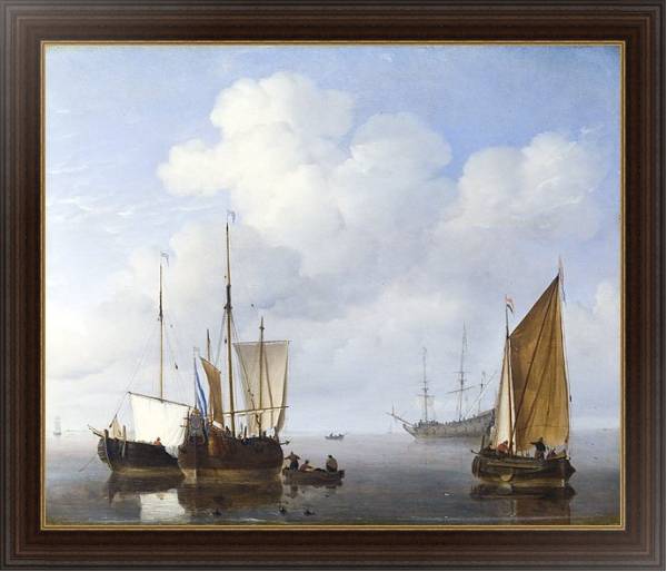 Постер Голландские корабли в штиль с типом исполнения На холсте в раме в багетной раме 1.023.151