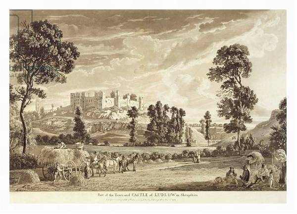 Постер Part of the Town and Castle of Ludlow in Shropshire, 1779 с типом исполнения На холсте в раме в багетной раме 221-03