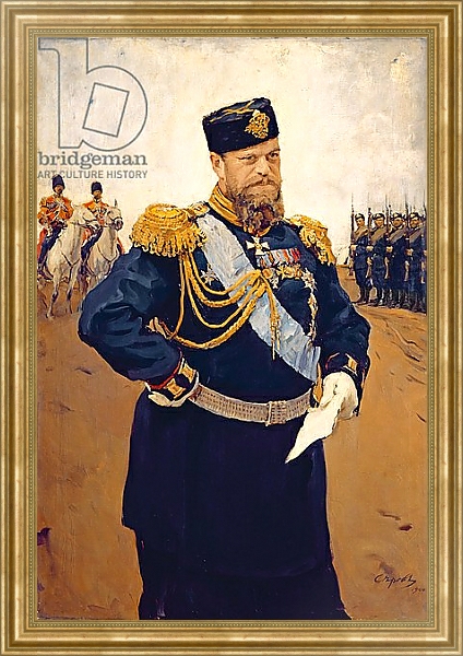 Постер Portrait of Tsar Alexander III, 1900 с типом исполнения На холсте в раме в багетной раме NA033.1.051