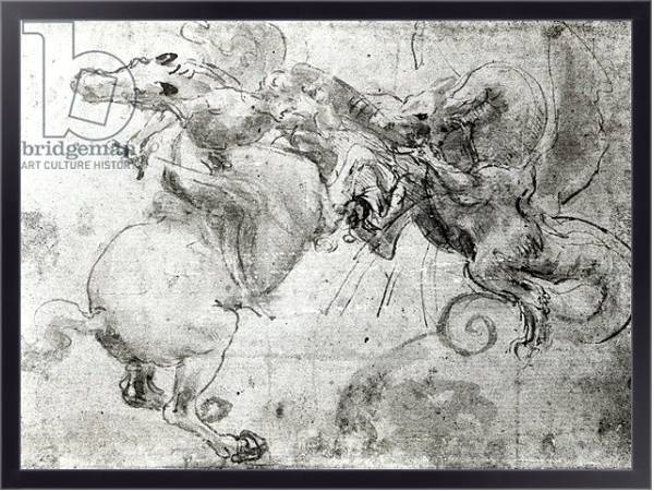 Постер Battle between a Rider and a Dragon, c.1482 с типом исполнения На холсте в раме в багетной раме 221-01