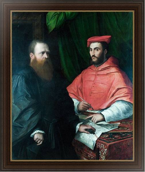 Постер Cardinal Ippolito de' Medici and Monsignor Mario Bracci с типом исполнения На холсте в раме в багетной раме 1.023.151