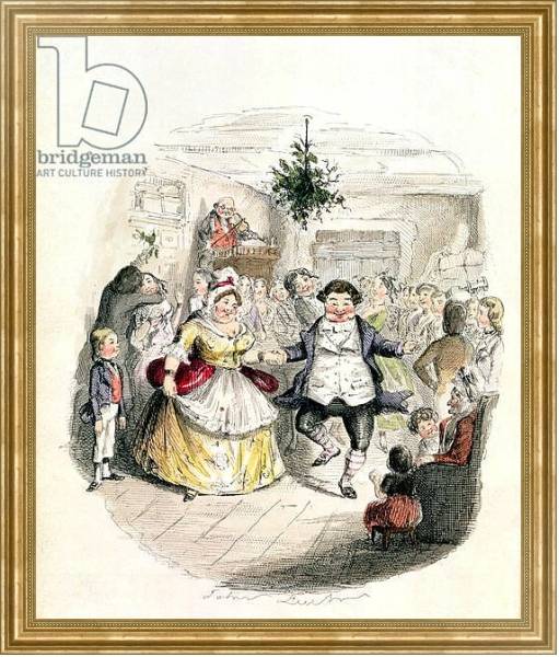 Постер Mr Fezziwig's Ball, from 'A Christmas Carol' by Charles Dickens 1843 с типом исполнения На холсте в раме в багетной раме NA033.1.051
