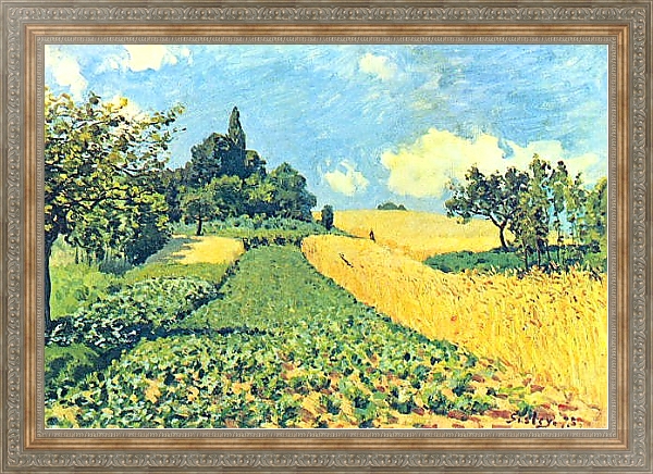 Постер Поля на холмах близ Аржантея с типом исполнения На холсте в раме в багетной раме 484.M48.310
