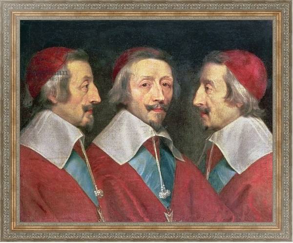 Постер Triple Portrait of the Head of Richelieu, 1642 с типом исполнения На холсте в раме в багетной раме 484.M48.310
