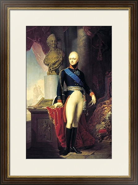 Постер Портрет Александра I 2 с типом исполнения Под стеклом в багетной раме 1.023.036