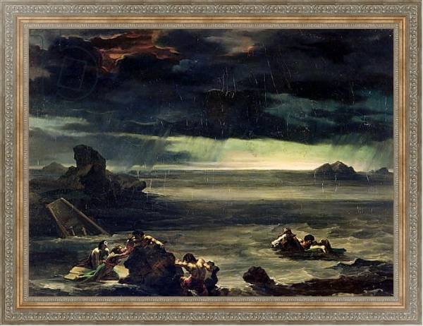 Постер Scene of the Deluge, 1818-20 с типом исполнения На холсте в раме в багетной раме 484.M48.310