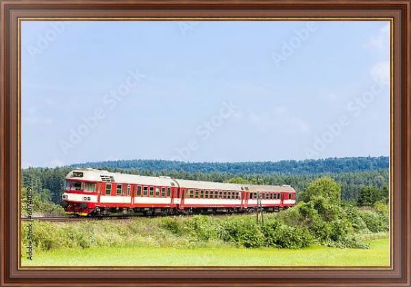 Постер Дизель-поезд, Чешская Республика с типом исполнения На холсте в раме в багетной раме 35-M719P-83
