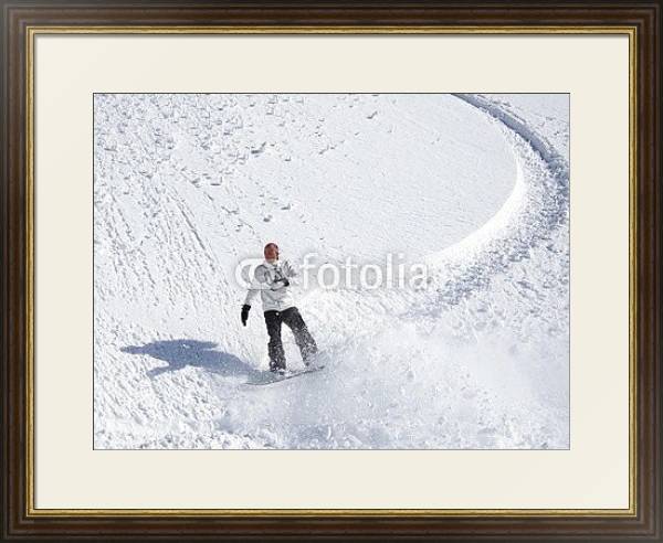 Постер Фрирайд на сноуборде с типом исполнения Под стеклом в багетной раме 1.023.036