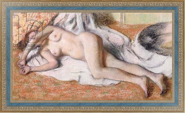 Постер After the Bath or, Reclining Nude, c.1885 с типом исполнения На холсте в раме в багетной раме 484.M48.685