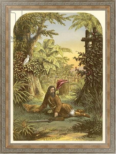 Постер Robinson Crusoe awakened from sleep by his parrot с типом исполнения На холсте в раме в багетной раме 484.M48.310