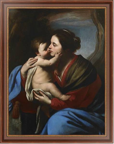 Постер Дева с младенцем с типом исполнения На холсте в раме в багетной раме 35-M719P-83