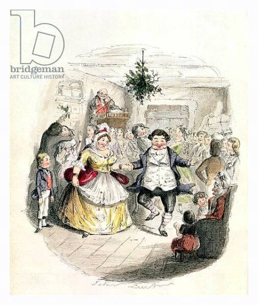 Постер Mr Fezziwig's Ball, from 'A Christmas Carol' by Charles Dickens 1843 с типом исполнения На холсте в раме в багетной раме 221-03