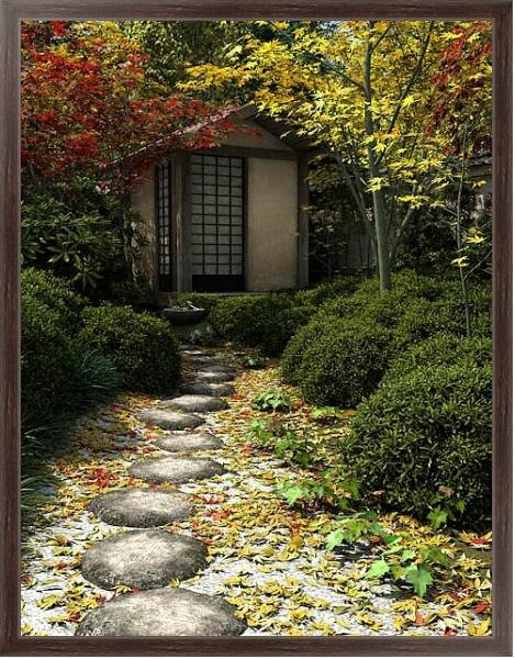 Постер Японский садик 2 с типом исполнения На холсте в раме в багетной раме 221-02