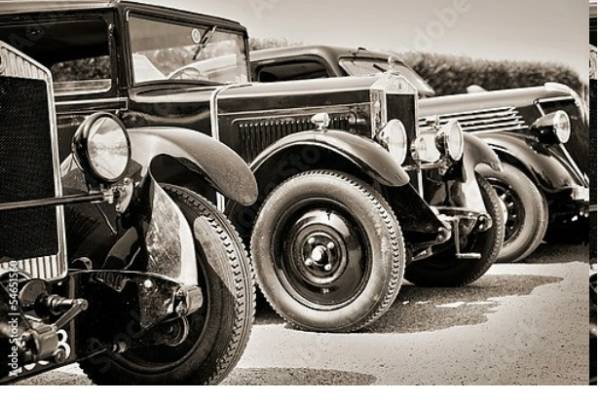 Постер Коллекция автомобилей начала 20 века с типом исполнения На холсте без рамы