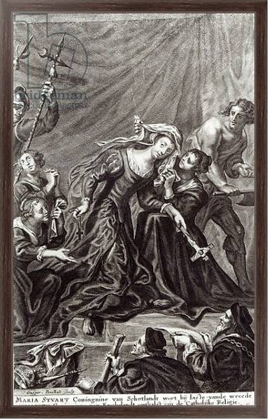 Постер The Execution of Mary, Queen of Scots, 8th February 1587, engraving by Gaspar Boutatts с типом исполнения На холсте в раме в багетной раме 221-02