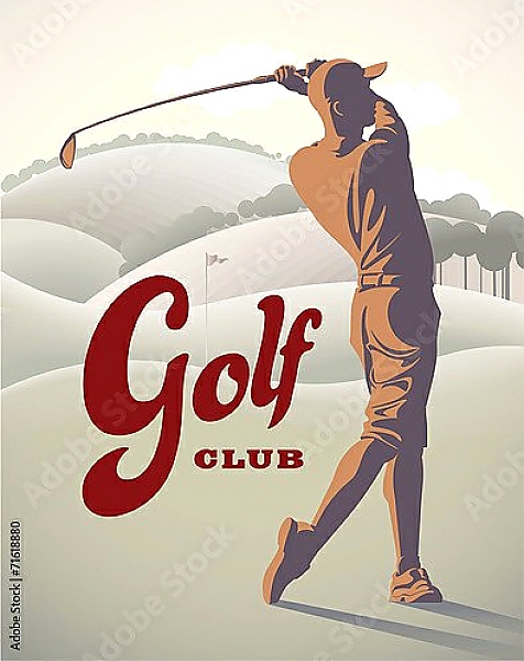 Постер Гольф 15 с типом исполнения На холсте без рамы