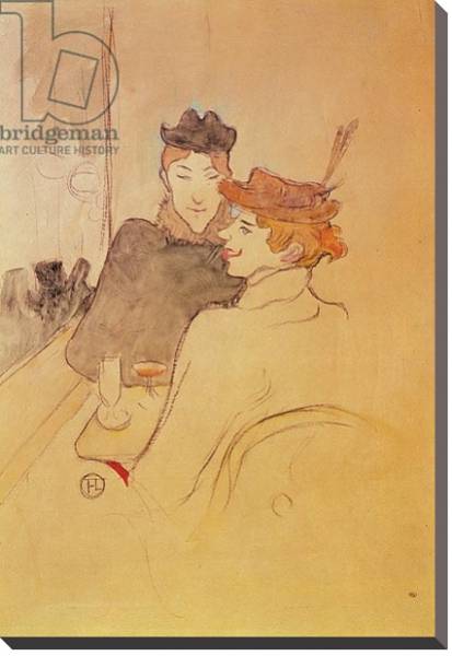 Постер Two women sitting in a cafe с типом исполнения На холсте без рамы