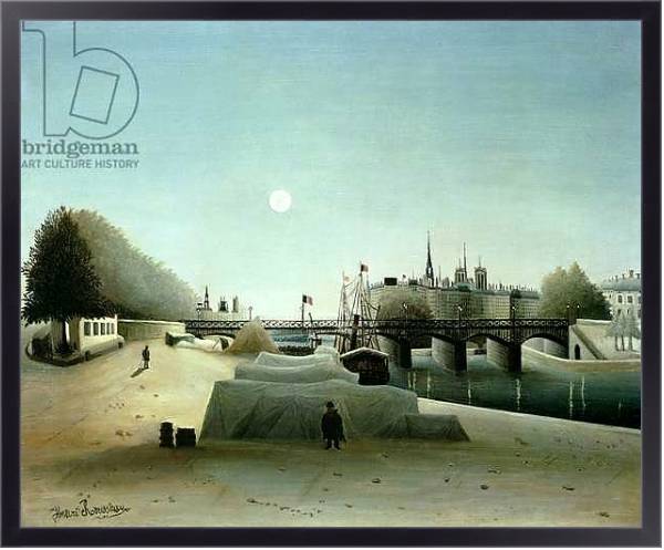 Постер A View of the Ile Saint-Louis from Port Saint-Nicolas, Evening, c.1888 с типом исполнения На холсте в раме в багетной раме 221-01