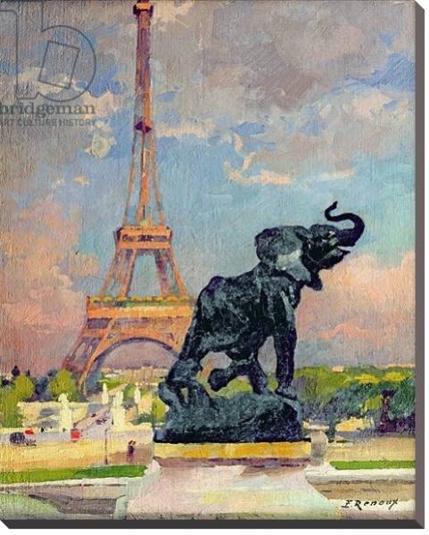 Постер The Eiffel Tower and the Elephant by Fremiet с типом исполнения На холсте без рамы