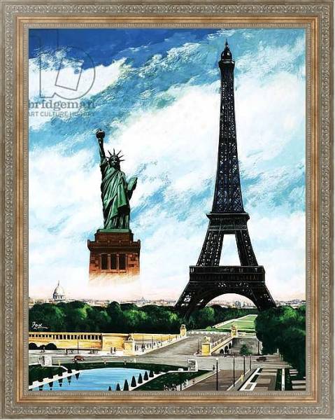 Постер Who built the Eiffel Tower? Alexandre Gustave Eiffel с типом исполнения На холсте в раме в багетной раме 484.M48.310